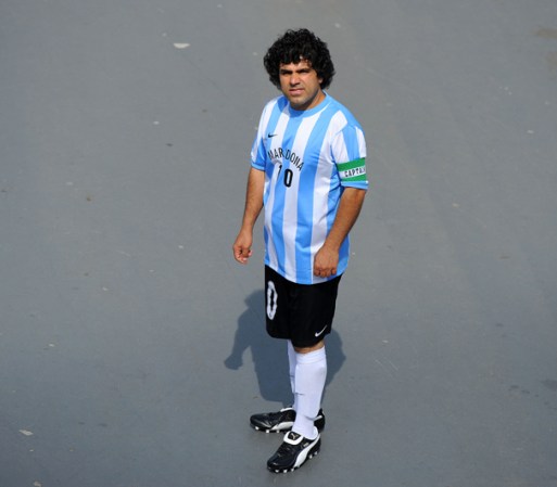 ¿Y Argentina? No llegó a la final, pero un seguidor de su selección vestido como Maradona, sí.