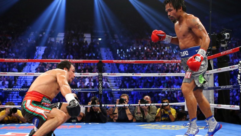 Pacquiao logró mandar a la lona a Marquez en el quinto round del enfrentamiento.