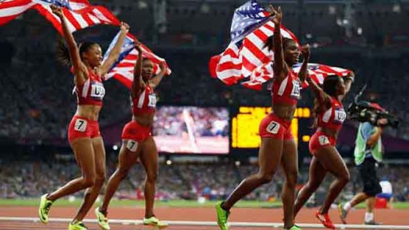 Acompáñanos a ver los mejores momentos de los Juegos Olímpicos Londres 2012. Hoy, el equipo estadounidense femenil de atletismo conquista la medalla de oro e impone nuevo récord en relevos 4x100m.
