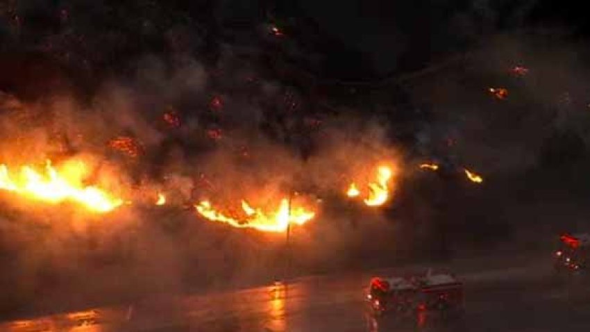 incendio maleza autopista 60 city of industry telemundo 52 los angeles california