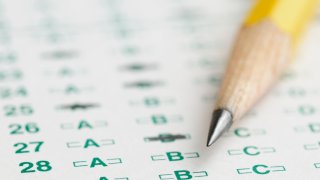 A multiple choice test and pencil