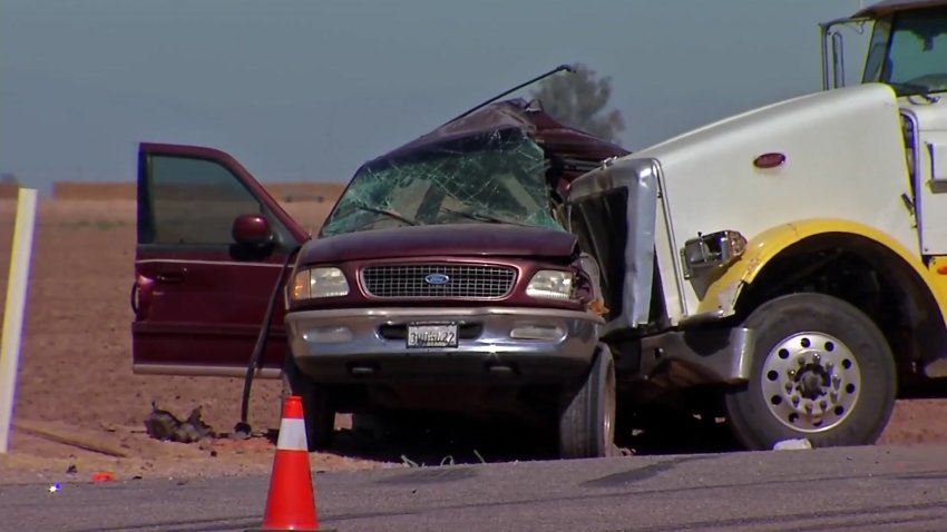 Thirteen people were killed and 13 others hospitalized on Tuesday, March 2, 2021 when a big rig and SUV crashed in Imperial County.