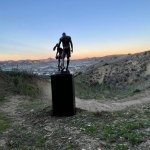 A sculpture of Kobe and Gianna Bryant is pictured Jan. 26, 2022 at the site of the helicopter crash that killed nine people.