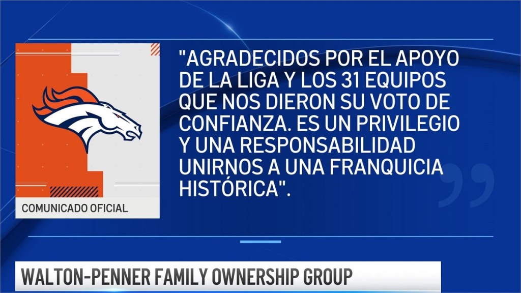 Denver Broncos - “We will strive to make the Denver Broncos the best team  to cheer for, play for and work for in all of sports. Go Broncos!” A  statement from Rob