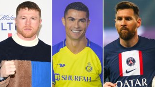 Canelo Álvarez, Cristiano Ronaldo y Lionel Messi.