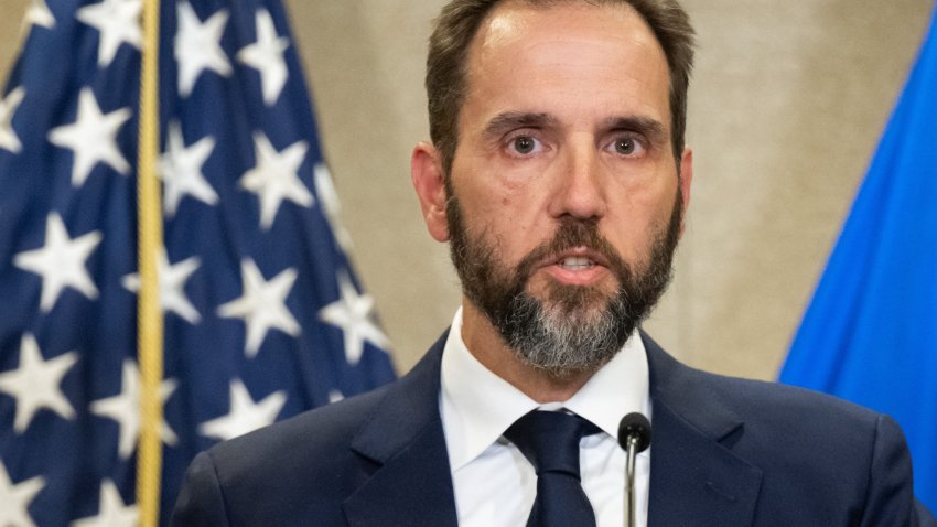 Special counsel Jack Smith speaks to members of the media at the US Department of Justice building in Washington, DC, on August 1, 2023.