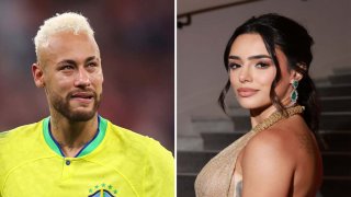 Combinación de fotos del futbolista Neymar y la modelo Bruna Biancardi.