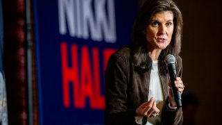 SPARTANBURG, SOUTH CAROLINA - FEBRUARY 05: Republican presidential candidate, former U.N. Ambassador Nikki Haley speaks