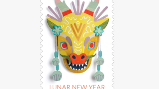 Nueva estampilla de USPS para el Año Nuevo Lunar 2024.