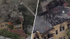 Horrible final: bomberos combaten voraz incendio en edificio, luego que empleado fuera baleado