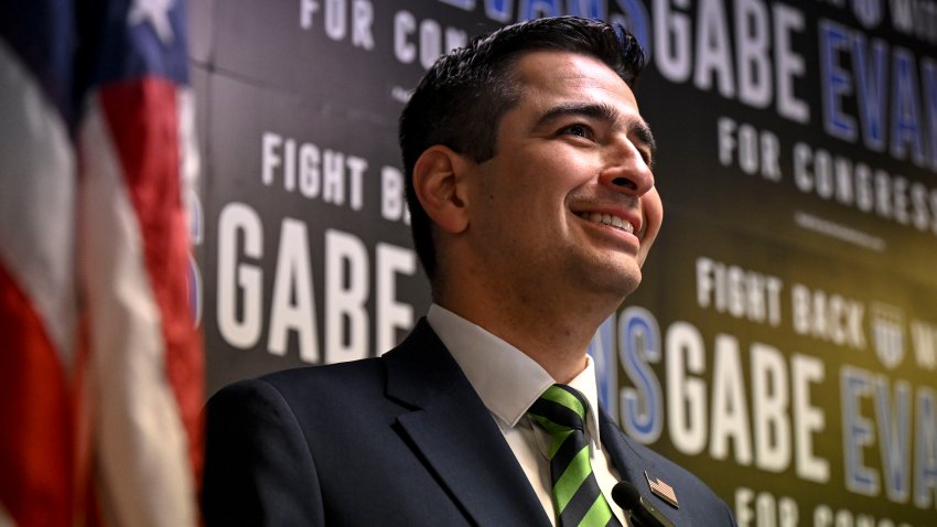 THORNTON, CO – NOVEMBER 11: Gabe Evans speaks during a press conference after defeating Yadira Caraveo for the U.S. House of Representatives 8th Congressional District seat in Thornton, Colorado on Monday, November 11, 2024. (Photo by AAron Ontiveroz/The Denver Post)