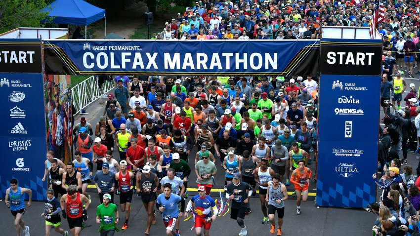 DENVER, CO – MAY 20: Runners start the Colfax  Marathon in City Park on May 20, 2018 in Denver, Colorado. DENVER, CO – MAY 20: Runners run past blooming flowers in Denver Zoo during the Colfax Half Marathon in City Park on May 20, 2018 in Denver, Colorado. Now in its 13th year, the Colfax Marathon Partnership is a nonprofit 501c3 with the mission of producing the premier marathon weekend in the Mountain West Region, committed to community, philanthropy, and fun.  It is Denver’s only marathon. ¬†The Kaiser Permanente Colfax Marathon weekend is the largest marathon weekend in the Rocky Mountains, with over 19,000 runners in 2017. Races include a marathon, half marathon, urban 10 miler, and a 5K. (Photo by Helen H. Richardson/The Denver Post via Getty Images)