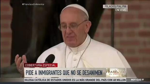 Papa a los inmigrantes: "ustedes traen muchos dones a esta nación"
